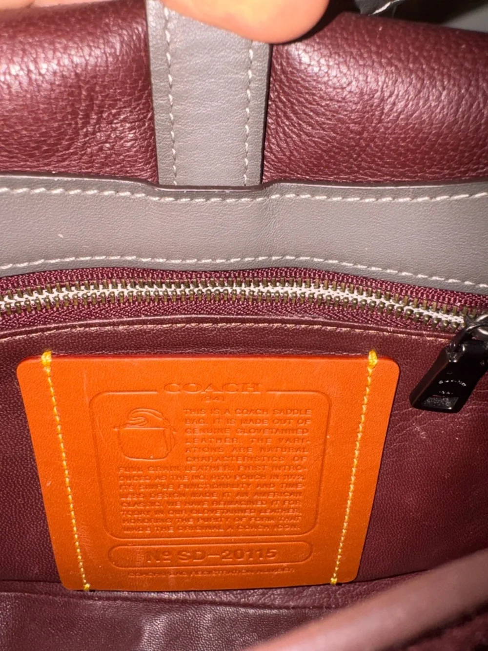 Coach Gray Leather Saddle Crossbody Bag with White Stitching - Picture 10 of 16